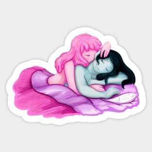 Bubbline, bedtime cuddles, Adventure Time fan art Sticker